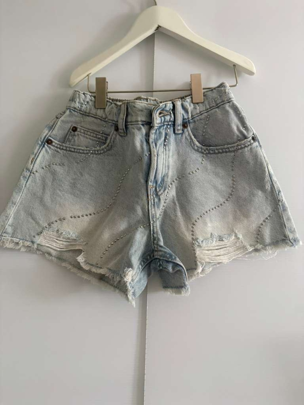 Zara Girls’ Denim Studded Shorts | size 9-10 years